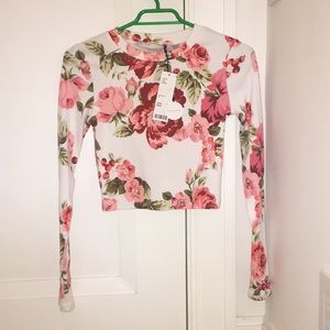 Long Sleeved Floral Croptop